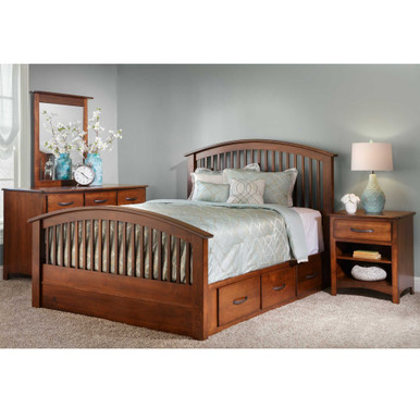 Concord 4pc Storage Bedroom Set | Handmade Amish Solid Wood Furniture with Heirloom Quality Craftsmanship, Made in USA