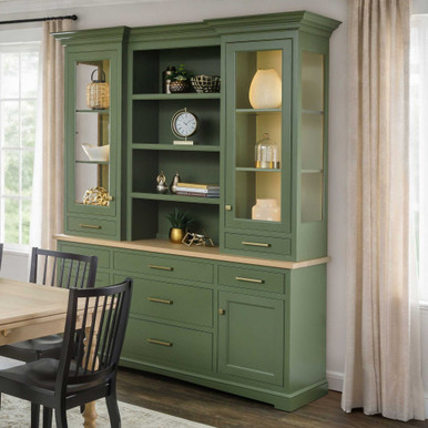 London Dining Room Display Hutch | Handmade Amish Solid Wood Furniture with Heirloom Quality Craftsmanship, Made in USA