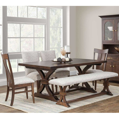 Sherwood Trestle Dining Table | Handmade Amish Solid Wood Furniture with Heirloom Quality Craftsmanship, Made in USA