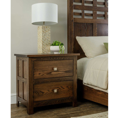 Alto 2 Drawer 30" Night Stand | Handmade Amish Solid Wood Furniture with Heirloom Quality Craftsmanship, Made in USA