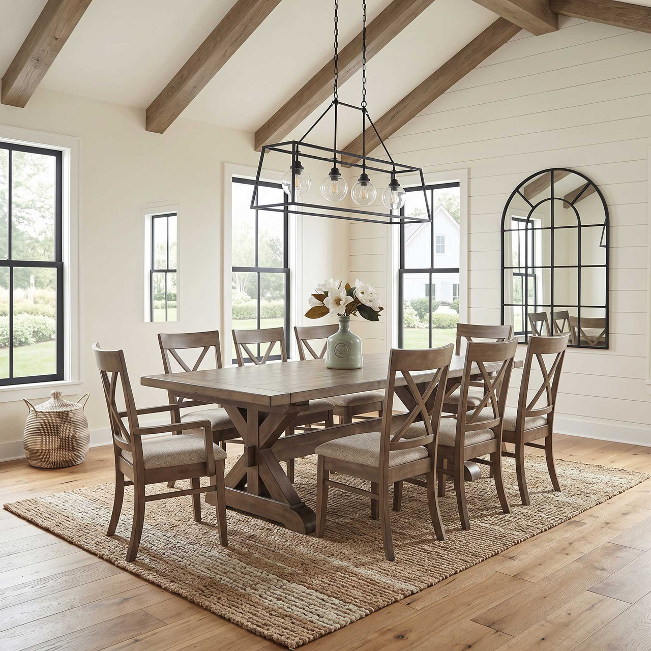 Hudson Amish Solid Wood Trestle Table — actual product photograph