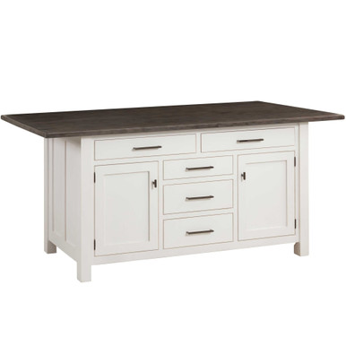 Ancient Mission Large Rustic Kitchen Island | Handmade Amish Solid Wood Furniture with Heirloom Quality Craftsmanship, Made in USA