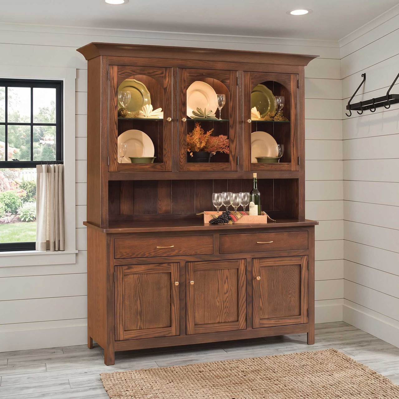Amish Georgetown 3-Door Dining Hutch — actual product photograph