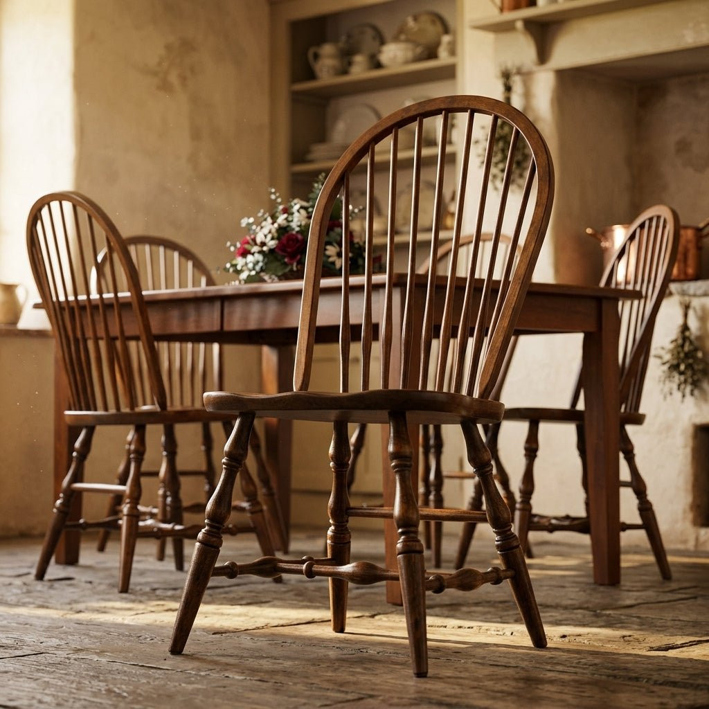 Amish New England Windsor Spindle Dining Chair — actual product photograph