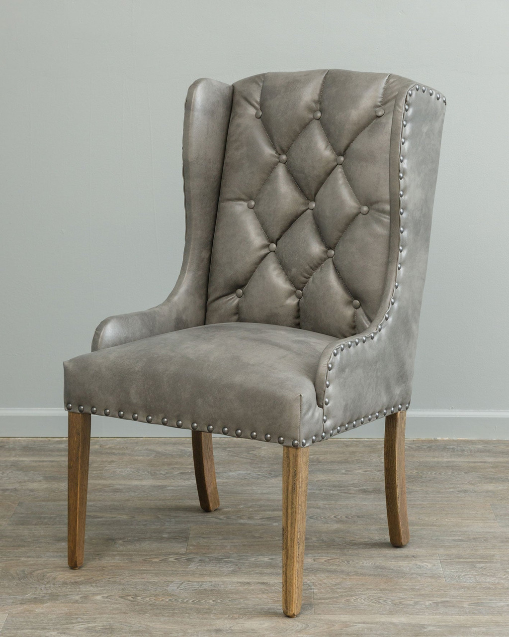 Amish Bradshaw Upholstered Dining Chair with Nail Trim — actual product photograph