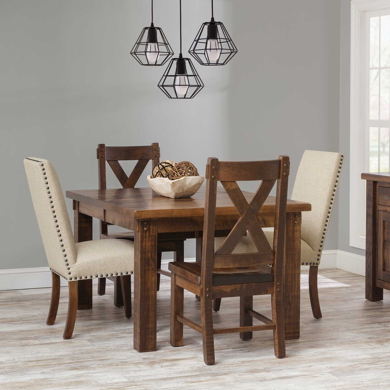 Amish Houston Rustic Leg Dining Table — actual product photograph