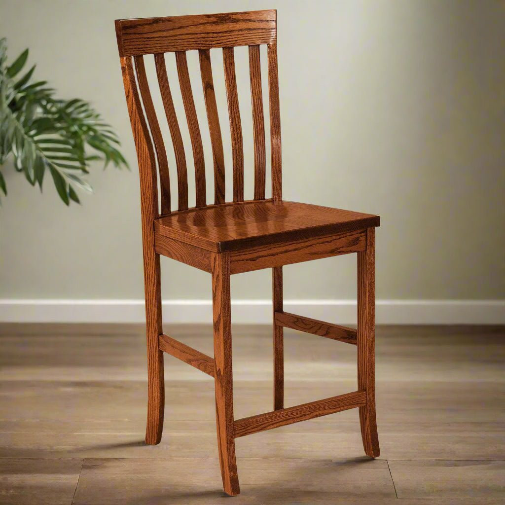 Amish Theodore Lumbar Wood Bar Chair — actual product photograph