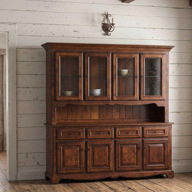 Jasper Rustic 4-Door Dining China Hutch | Handmade Amish Solid Wood Furniture with Heirloom Quality Craftsmanship, Made in USA