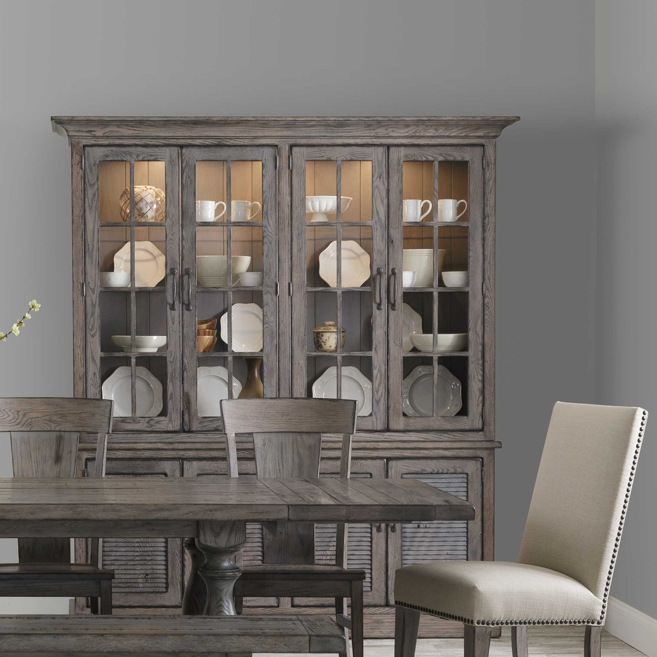 Baldwin Amish Solid Wood 4-Door Hutch — actual product photograph