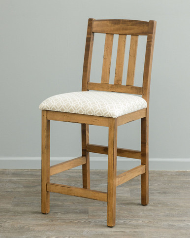 Ancient Mission Rustic Bar Height Chair | Handmade Amish Solid Wood Furniture with Heirloom Quality Craftsmanship, Made in USA