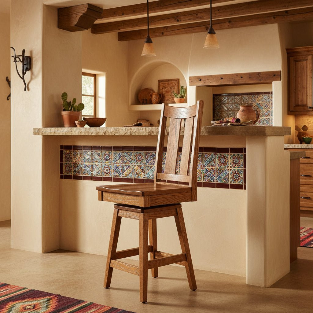 Amish Aspen Swivel Bar Stool — actual product photograph