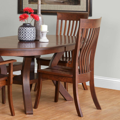 Christy Lumbar Dining Chair | Handmade Amish Solid Wood Furniture with Heirloom Quality Craftsmanship, Made in USA
