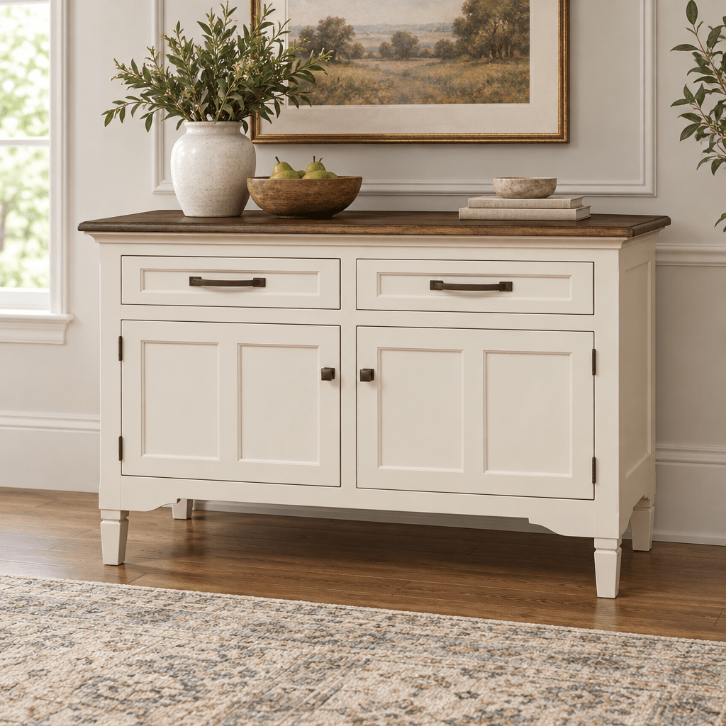 Amish Lexington 2-Drawer Dining Room Storage Buffet — actual product photograph