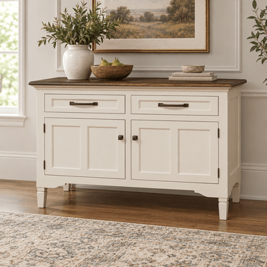 Lexington 2-Drawer Dining Room Storage Buffet | Handmade Amish Solid Wood Furniture with Heirloom Quality Craftsmanship, Made in USA