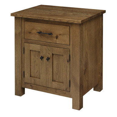 Heirloom Mission 1-Drawer 2-Door Nightstand | Handmade Amish Solid Wood Furniture with Heirloom Quality Craftsmanship, Made in USA