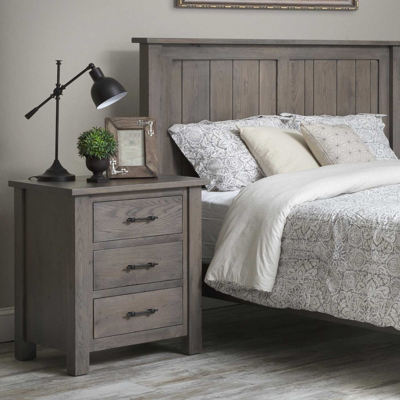Amish Heirloom Mission 3-Drawer Nightstand — actual product photograph