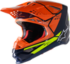 Alpinestars Supertech M8 Factory Helmet Dark Blue / Orange / Yellow Fluo