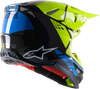 Alpinestars Supertech M8 Factory Helmet Black / Yellow Fluo / Glossy Blue
