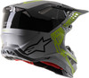 Alpinestars Supertech M8 Triple Helmet Silver / Black / Yellow Fluo