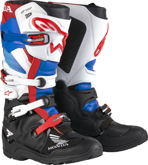 Alpinestars Honda Tech 7 Enduro Drystar Boots Black / White / Blue / Bright Red