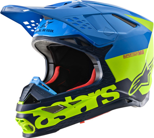 Alpinestars Supertech M8 Radium Helmet Aqua / Yellow Fluo / Navy