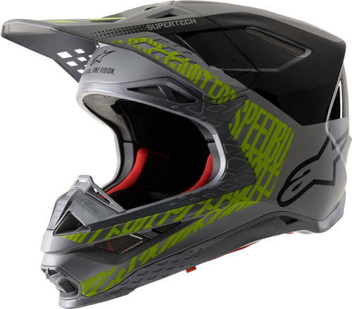 Alpinestars Supertech M8 Triple Helmet Silver / Black / Yellow Fluo