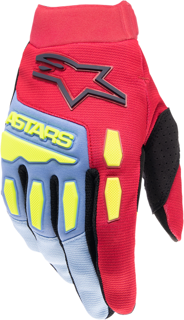 Alpinestars Youth Full Bore Gloves Light Blue / Red Berry / Black