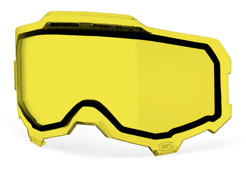 100% Aremga Goggles Replacement Vented Dual Pane Yellow Lens