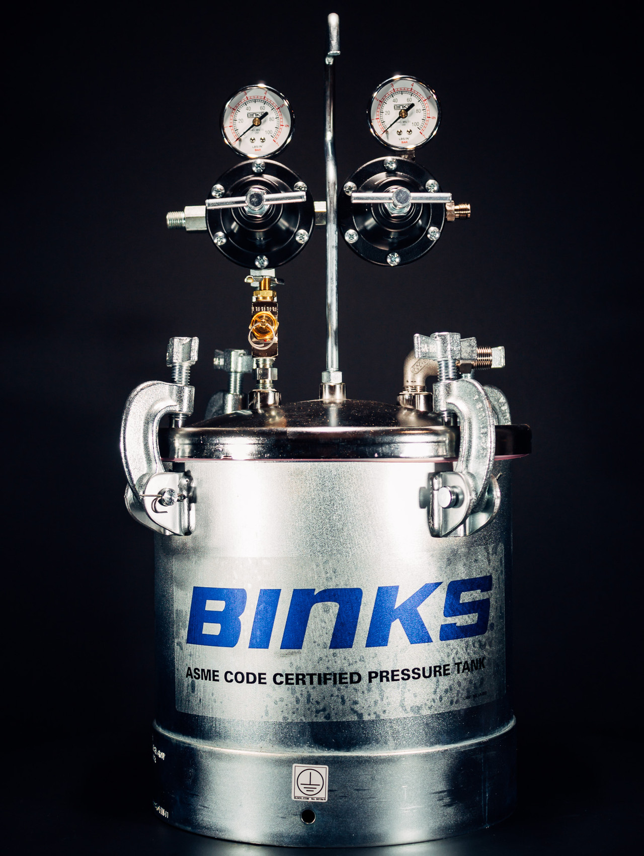 83Z-220 | Binks 2 Gallon Pressure Pot (Stainless Steel Lid, Dual
