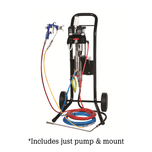 Binks MX1231 Air Assist Airless Pump Kit (PTFE/UHMWPE Packings, Dual Air Control, Cart Mount, Stainless Filter, 55 Gal. Siphon) (MX1231PU-0DC1T00)