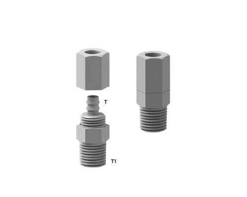 Hosco NPT Style Connector 8mm OD x 6mm ID - 3/8 NPT (6X8-38-T-PA)