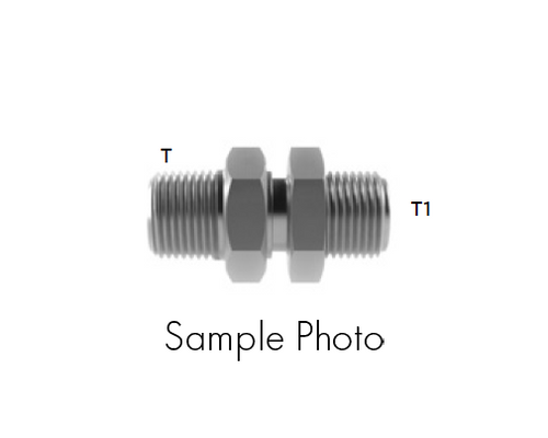 Hosco Fitting 3/8" NPT(M) X 1/4" NPS(M) Bulkhead (17/32 13.5 mm) (6T-4RB)