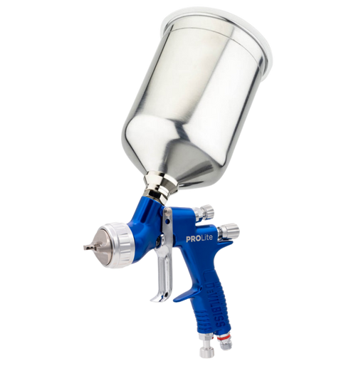 DeVilbiss PROLite Gravity High Efficiency Gun Kit — TE10 & TE20 Air Caps, 1.2mm, 1.3mm & 1.4mm Nozzles, 900mL Cup (905043)
