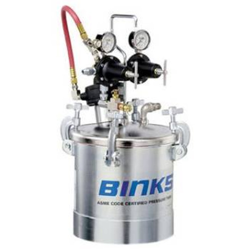 Binks 2 Gallon Pressure Pot (Zinc Plated, Dual Regulators, Agitated) (83C-221)
