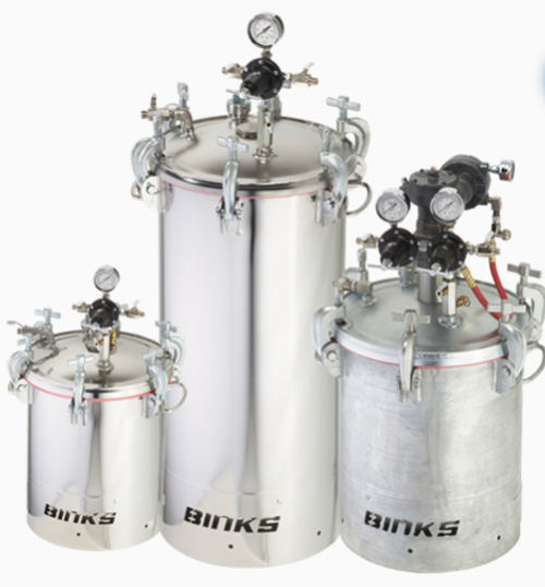 Binks 2 Gallon Pressure Tank (Galvanized, Gear Reduced Agitator, 2 Regulators) (183G-223)