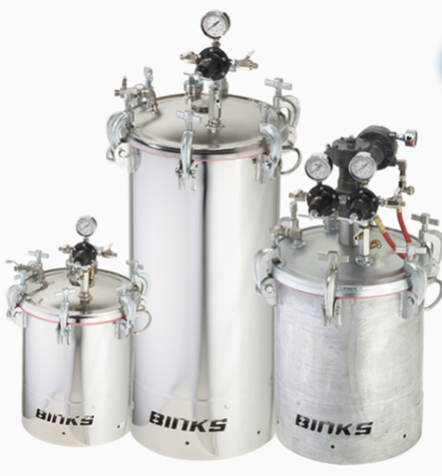 Binks 5 Gallon Pressure Tank (Galvanized, Non-Agitated,  2 High Precision Regulators) (183G-540)