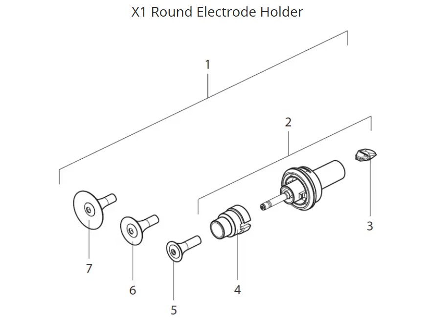 Wagner PEA-X1 round spray electrode holder exploded diagram
