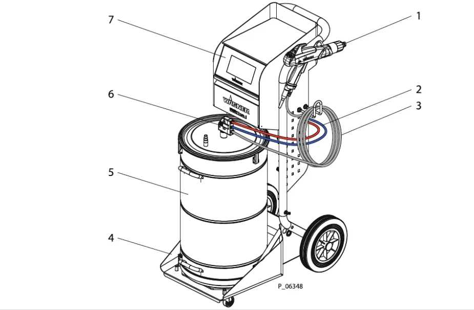 Wagner SPRINT 2 Expert H hopper feed system exploded diagram