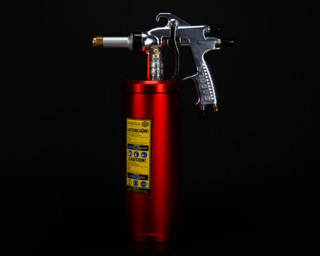 Sagola 518 PRO Undercoating Pressurized Pneumatic Gun and Anodized Aluminum Cartridge Container