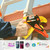 Lock Jaw Ladder Grip securing a ladder to a gutter with safety awards shown underneath.