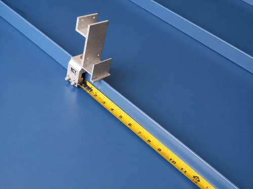 Measuring 2-bar bracket with RoofClamp distance from the bottom edge of the panel