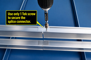 ColorBar splice connector installed with one Tek screw