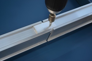 ColorBar splice connector installed between aluminum snow rail sections