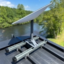 Satellite mounting systems for metal roofs