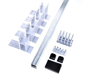 Screw-Down SnoBar components for single-bar snow retention installation