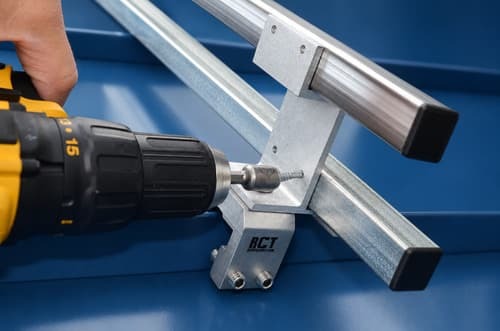 Installing Tek screws through RC-2B bracket into SnoBar