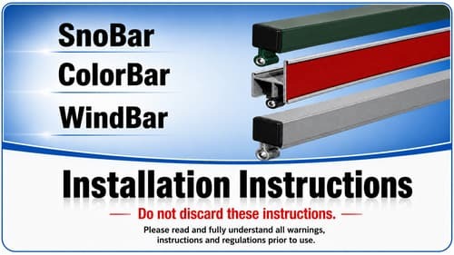 SnoBar, ColorBar and WindBar standing seam metal roof snow rail installation instructions