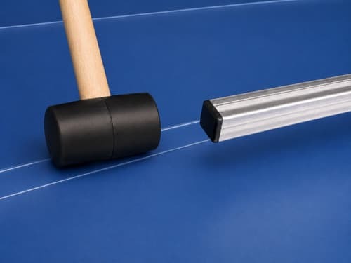 Installing SnoBar end cap with rubber mallet