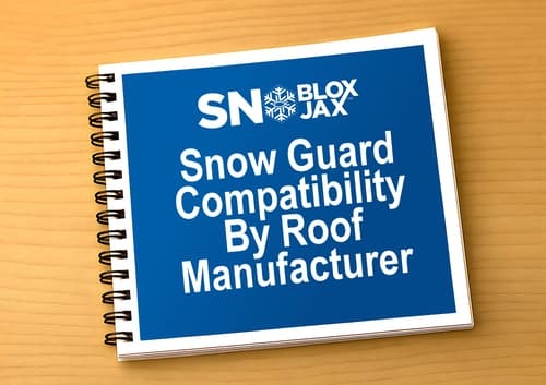 Metal Roof Panel Snow Guard Compatibility Booklet Picture SnoBlox-Snojax Panel Compatibility Booklet Picture