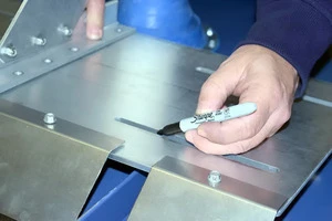 Marking clamp locations on standing seam roof panel